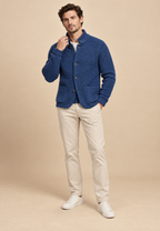 Cardigan homme boutons col Perkins maille texturée poches - Cedric