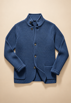 Cardigan homme boutons col Perkins maille texturée poches - Cedric