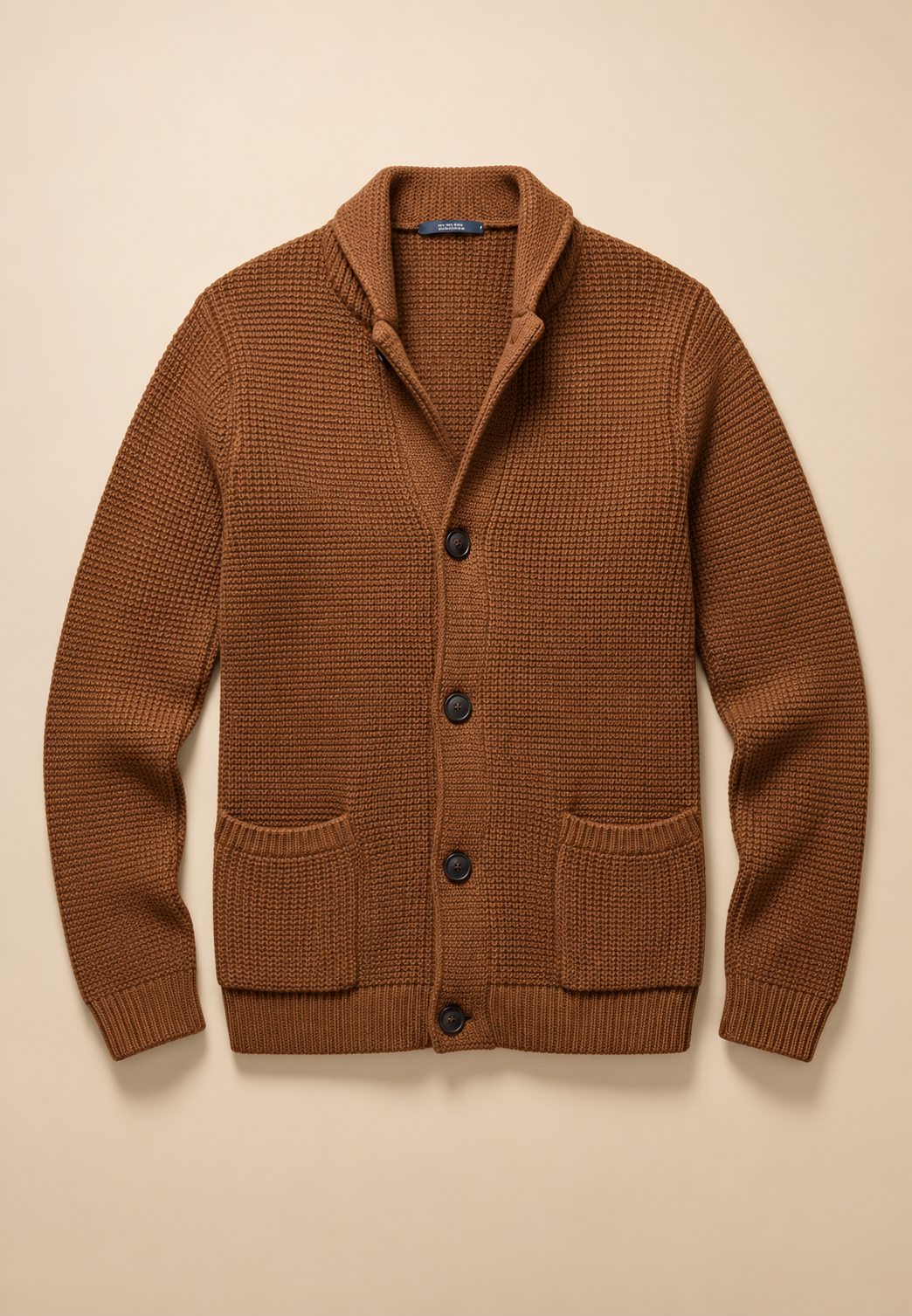 Cardigan homme boutons col Perkins maille texturée poches - Cedric