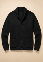 Cardigan homme boutons col Perkins maille texturée poches - Cedric