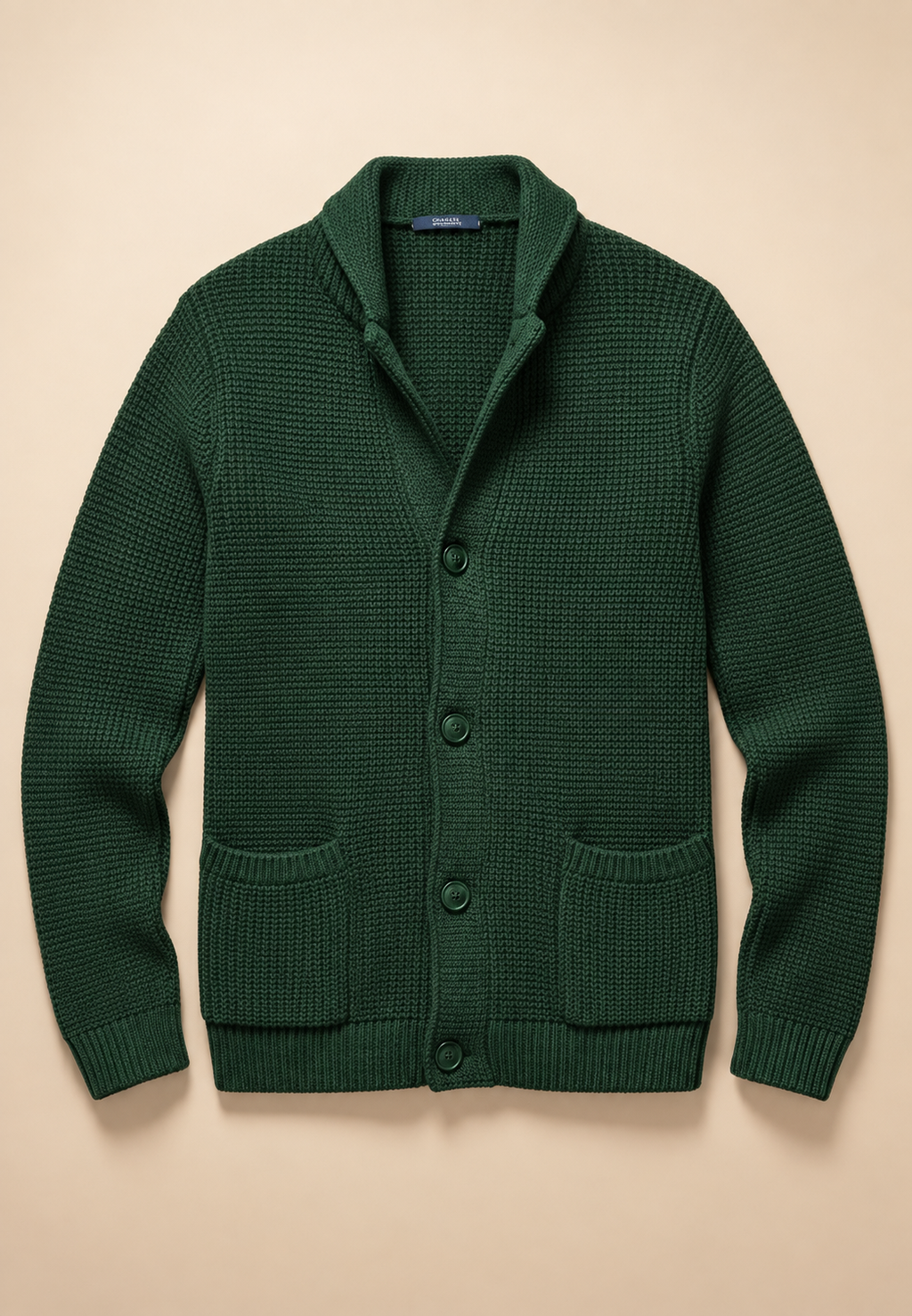Cardigan homme boutons col Perkins maille texturée poches - Cedric