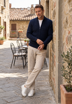 Cardigan homme zippé intégral col montant maille chaud - Isandro