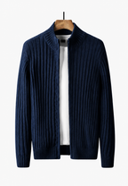 Cardigan homme zippé intégral col montant maille chaud - Isandro