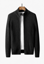Cardigan homme zippé intégral col montant maille chaud - Isandro