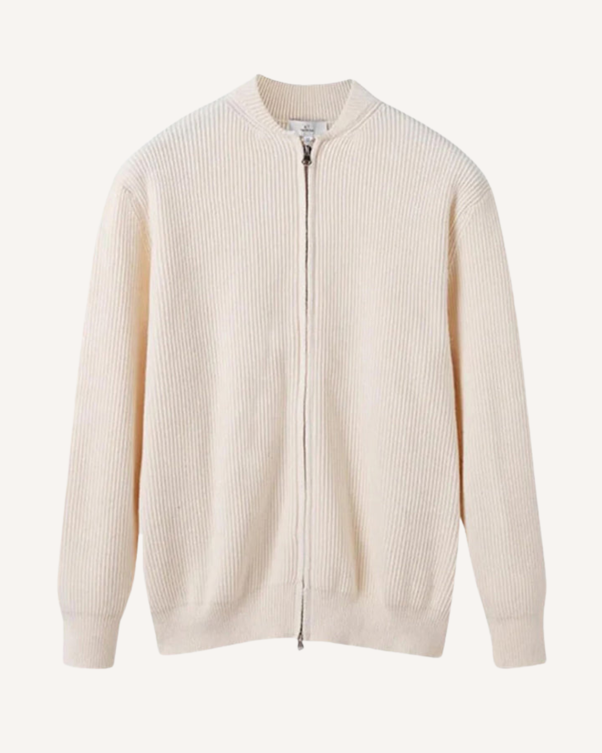 Cardigan homme zippé intégral maille côtelée col rond - Sorrento