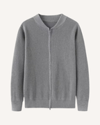 Cardigan homme zippé intégral maille côtelée col rond - Sorrento