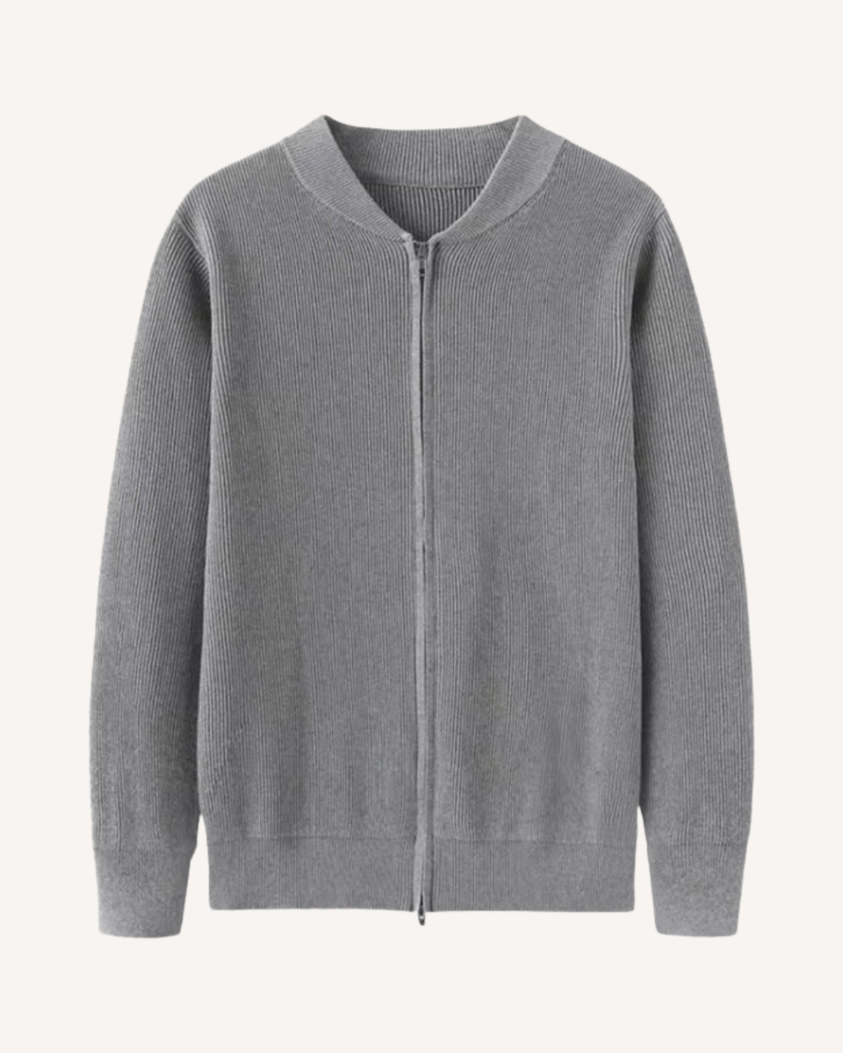 Cardigan homme zippé intégral maille côtelée col rond - Sorrento