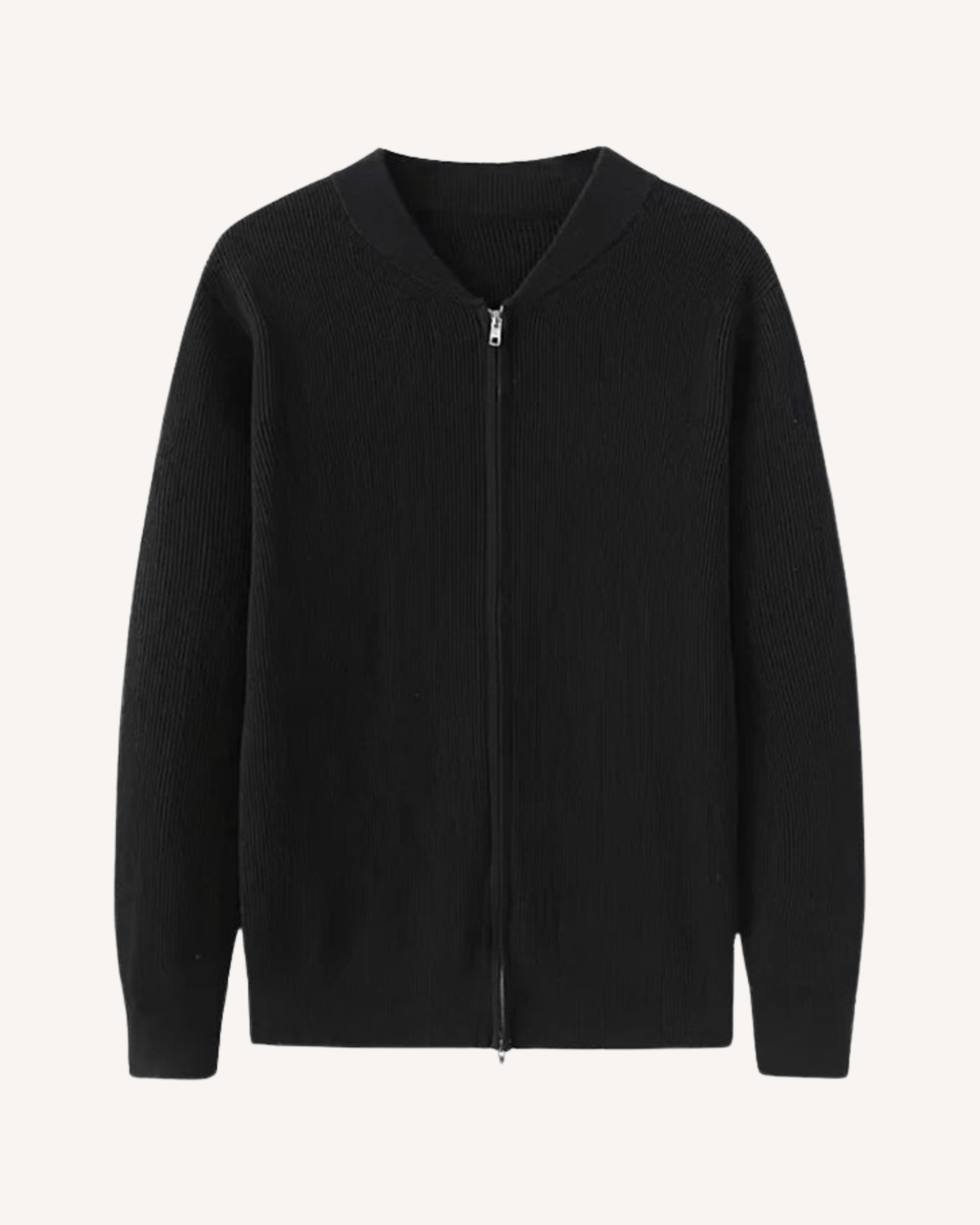 Cardigan homme zippé intégral maille côtelée col rond - Sorrento