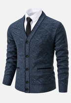 Cardigan homme col V boutons maille texturée poches - Levan