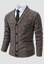 Cardigan homme col V boutons maille texturée poches - Levan