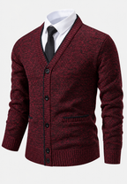 Cardigan homme col V boutons maille texturée poches - Levan