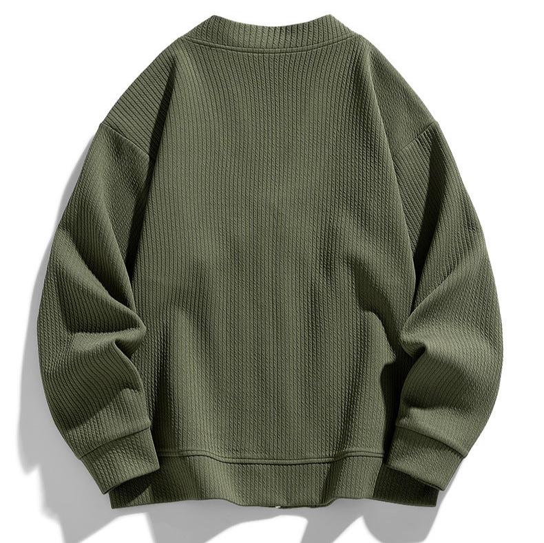 Cardigan homme maille texturée fermeture éclair poches - Ciro