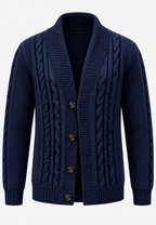 Cárdigan hombre punto trenzado cuello chal botones capa exterior cálido - Gauthier