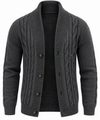 Cárdigan hombre punto trenzado cuello chal botones capa exterior cálido - Gauthier