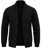 Cárdigan hombre punto trenzado cuello chal botones capa exterior cálido - Gauthier