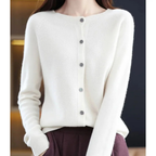 Cardigan femme à col rond et boutons sur le devant - Lauffy