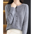 Cardigan femme à col rond et boutons sur le devant - Lauffy
