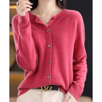 Cardigan femme à col rond et boutons sur le devant - Lauffy