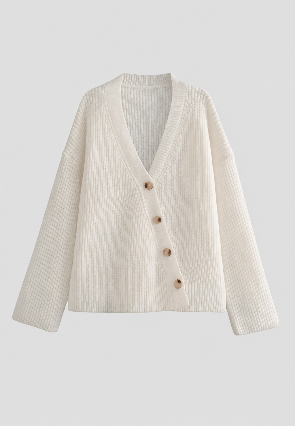 Cardigan oversize femme maille épaisse col V boutons chaud - Eilika