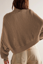 Cardigan femme maille ajourée manches amples léger aéré - Solveig