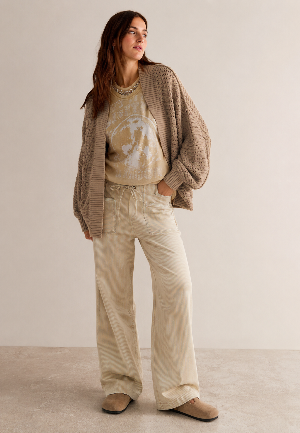 Cardigan femme maille ajourée manches amples léger aéré - Solveig