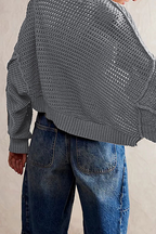 Cardigan femme maille ajourée manches amples léger aéré - Solveig