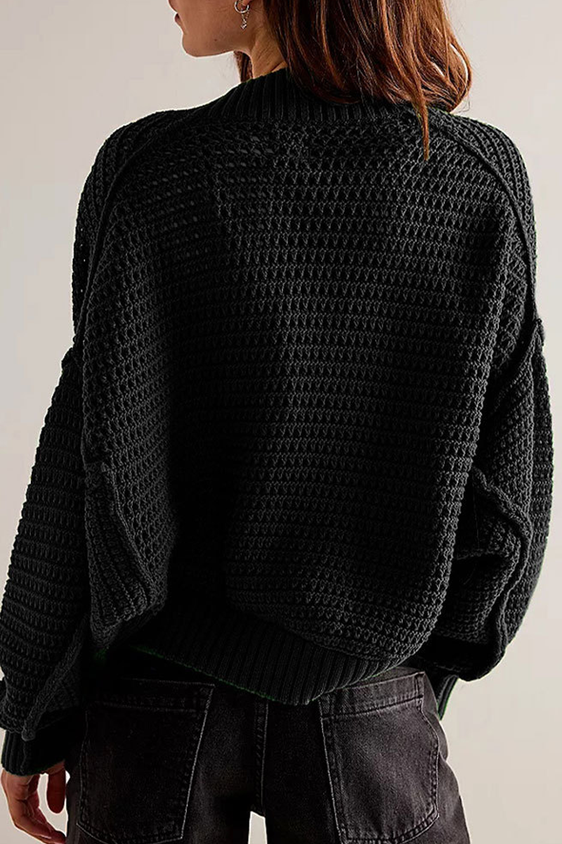 Cardigan femme maille ajourée manches amples léger aéré - Solveig