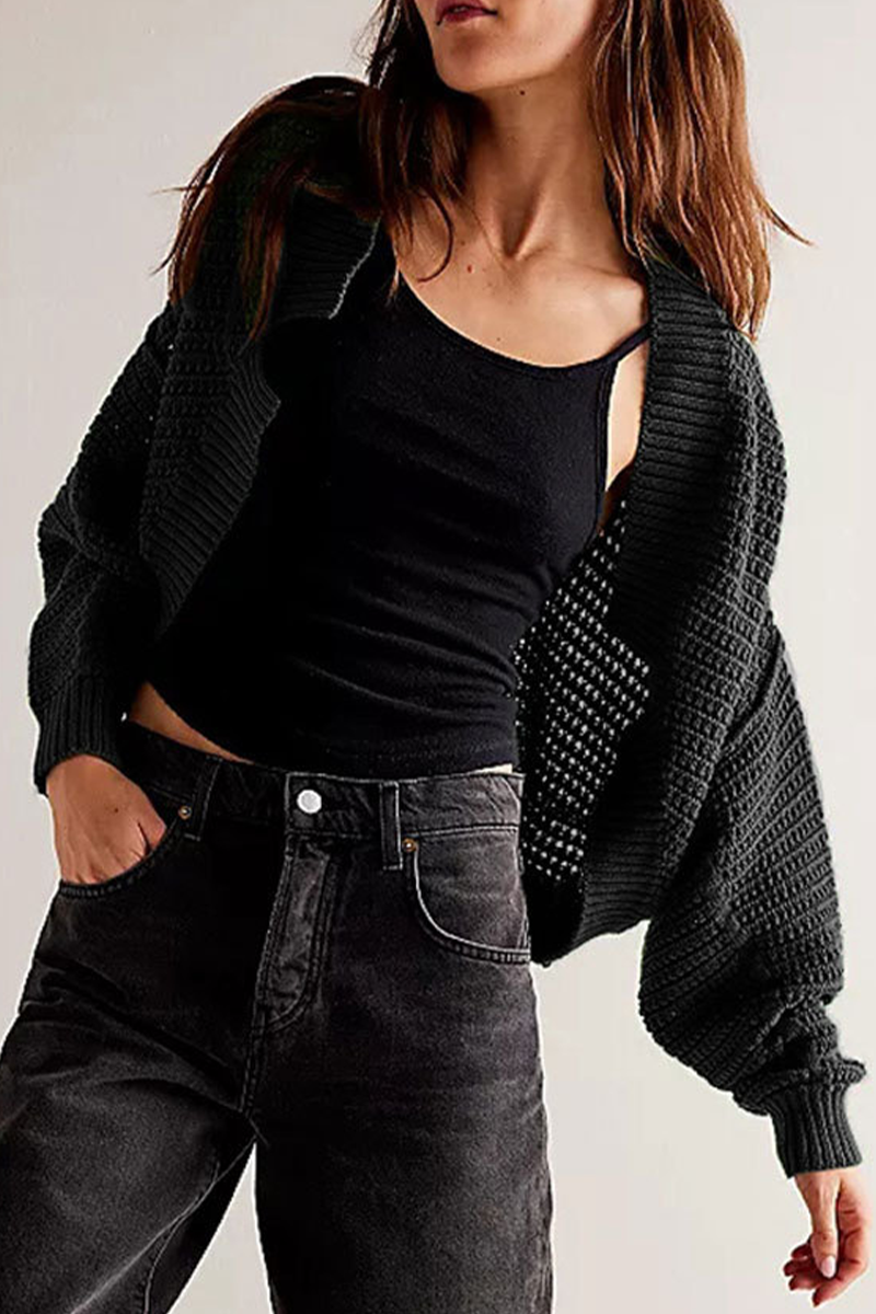 Cardigan femme maille ajourée manches amples léger aéré - Solveig