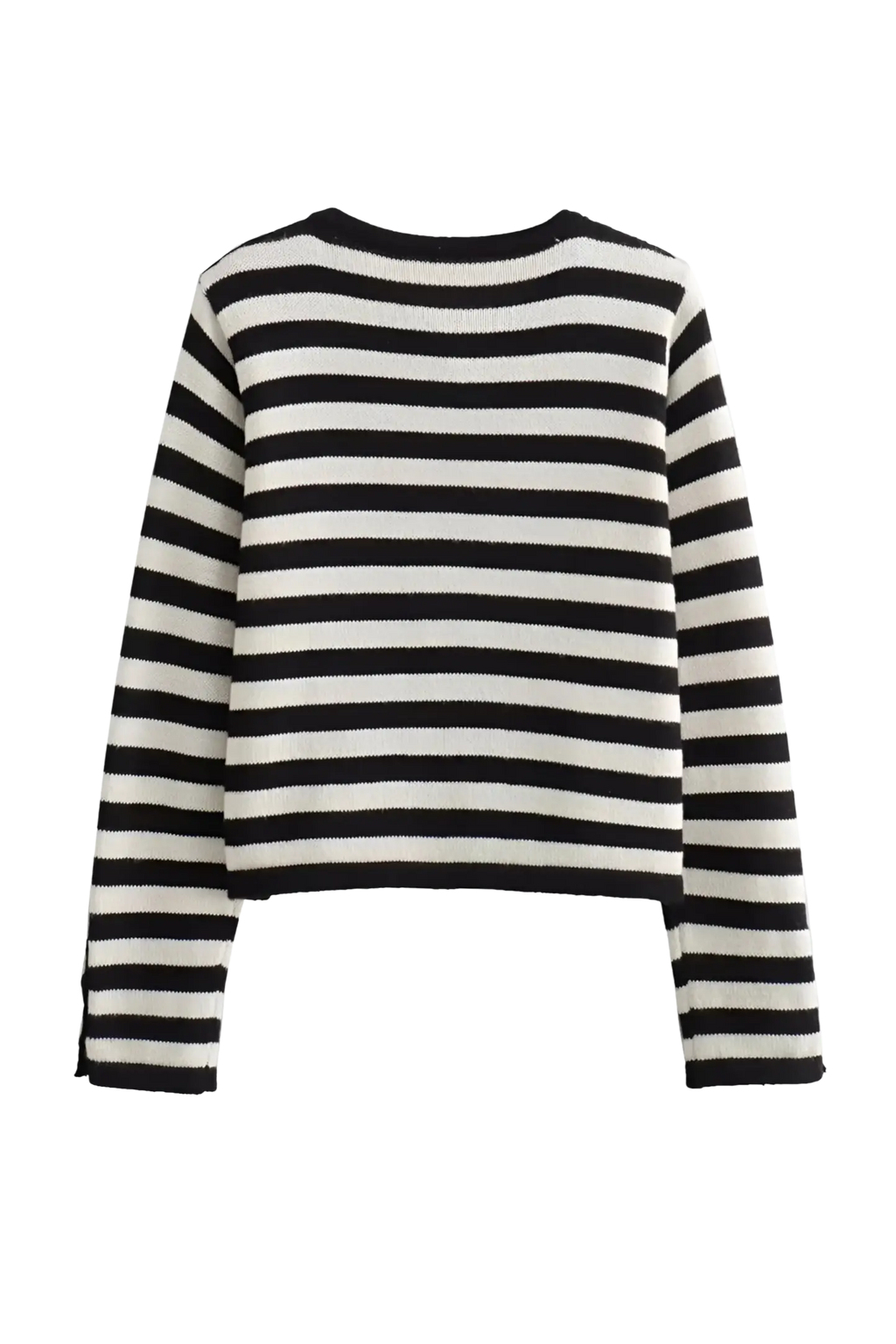 Cardigan femme rayures bicolores manches longues boutons métalliques - Liora