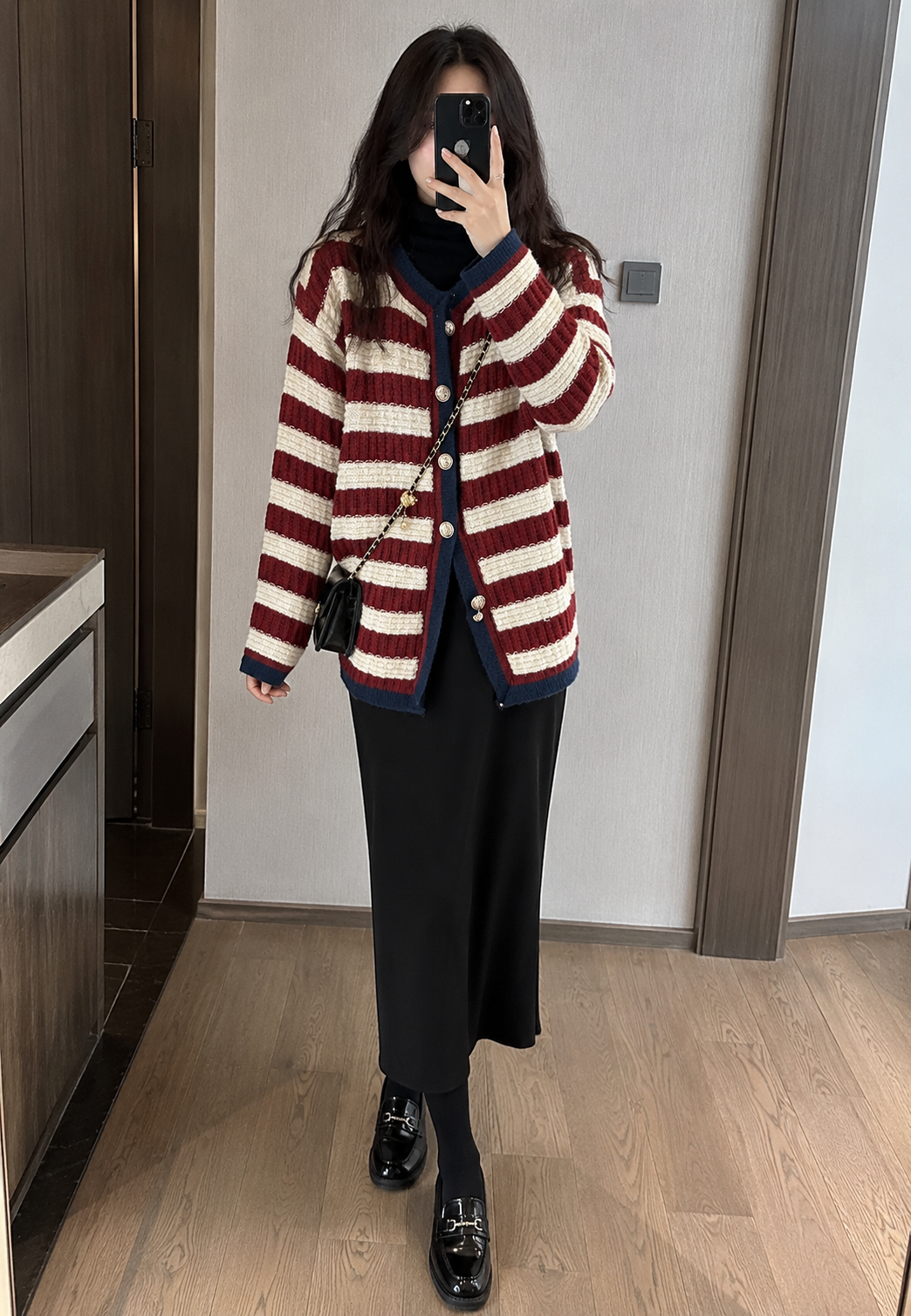 Cardigan femme rayures boutons métalliques bordures contrastées - Pastinne