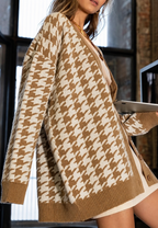 Cardigan oversize femme maille imprimée motif ample - Elena