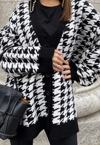 Cardigan oversize femme maille imprimée motif ample - Elena