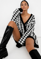 Cardigan oversize femme maille imprimée motif ample - Elena