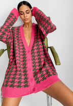 Cardigan oversize femme maille imprimée motif ample - Elena