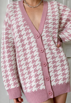 Cardigan oversize femme maille imprimée motif ample - Elena