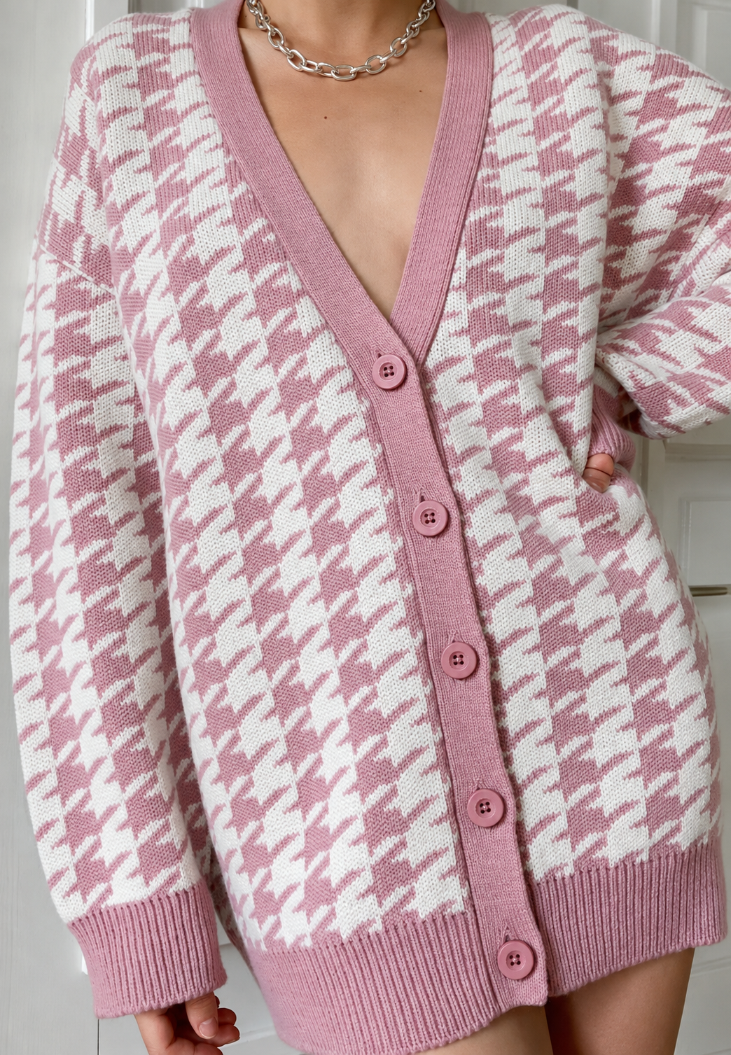 Cardigan oversize femme maille imprimée motif ample - Elena