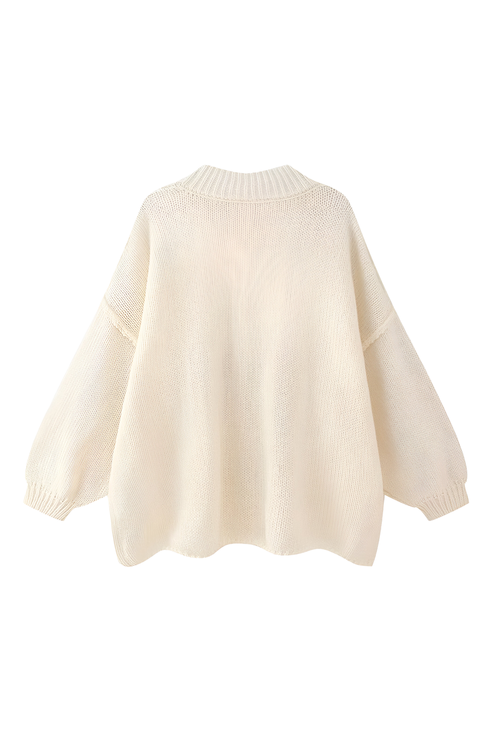 Cardigan oversize femme maille épaisse col montant boutons métalliques - Koranna