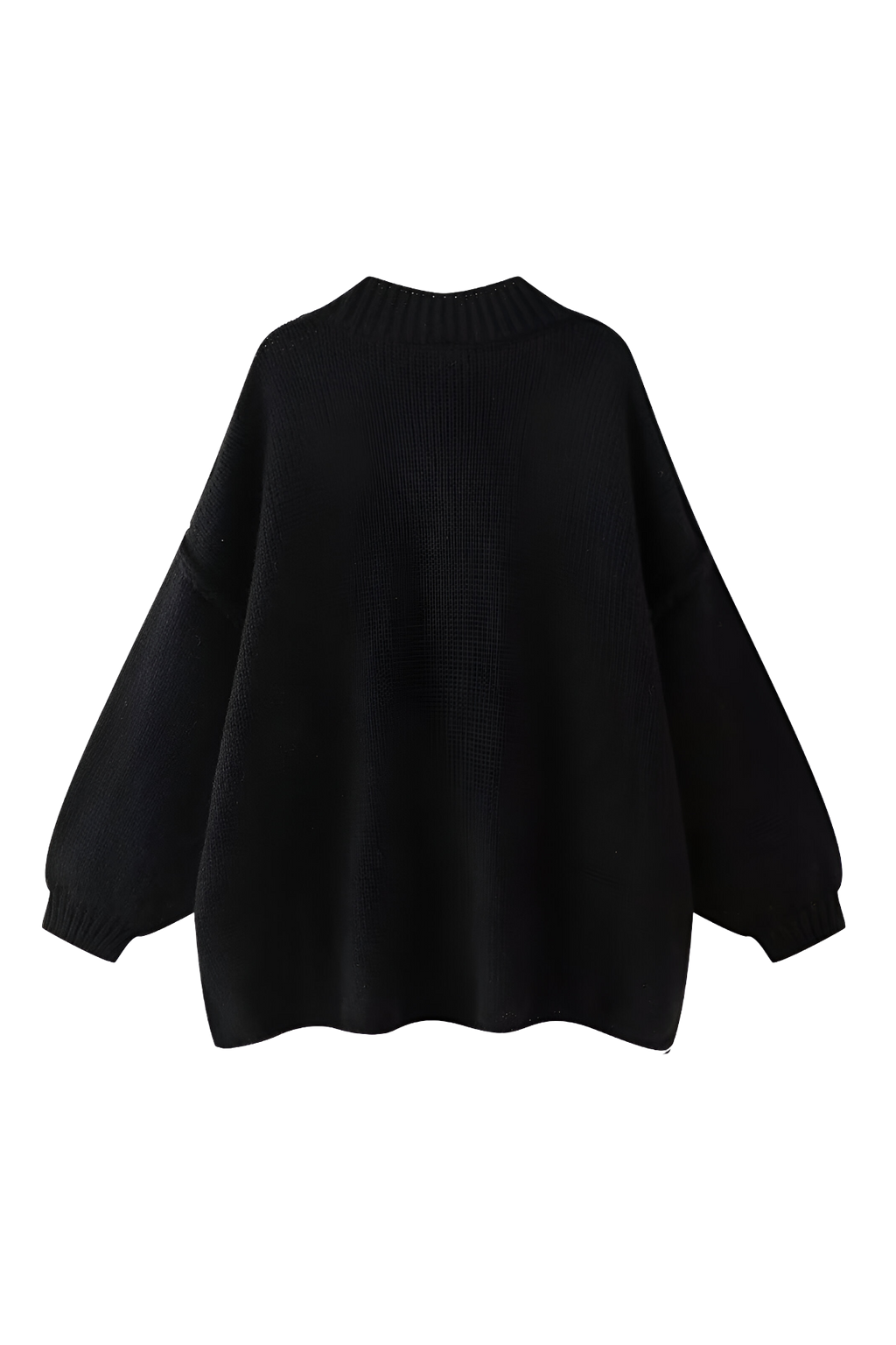 Cardigan oversize femme maille épaisse col montant boutons métalliques - Koranna