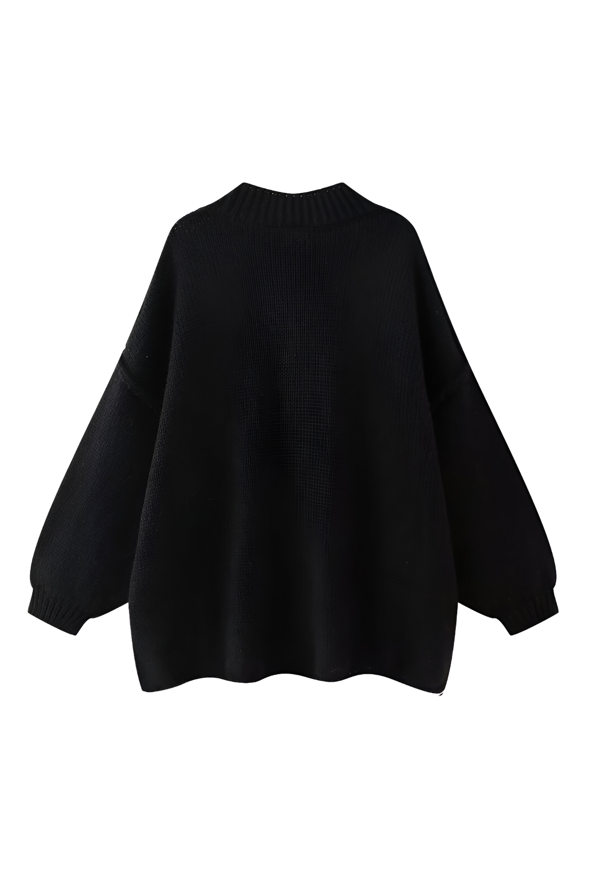 Cardigan oversize femme maille épaisse col montant boutons métalliques - Koranna