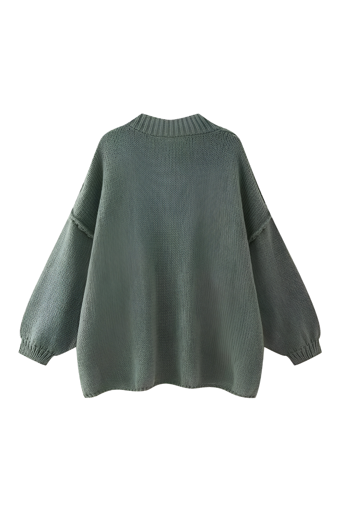 Cardigan oversize femme maille épaisse col montant boutons métalliques - Koranna