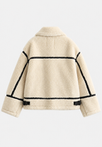 Blouson sherpa femme fermeture éclair court chaud hiver - Ottilie