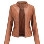 Veste de motard effet cuir pour femme avec col mao - Cleo