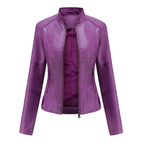 Veste de motard effet cuir pour femme avec col mao - Cleo