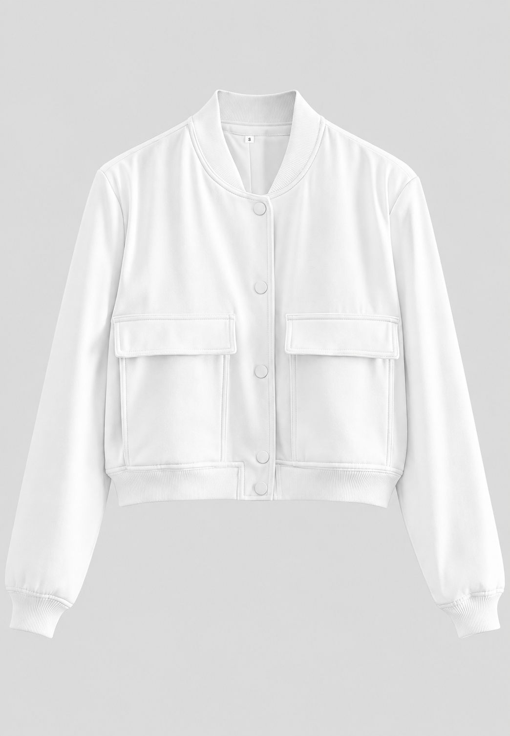 Blouson bomber court femme boutons-pression coupe sportive - Mélisande