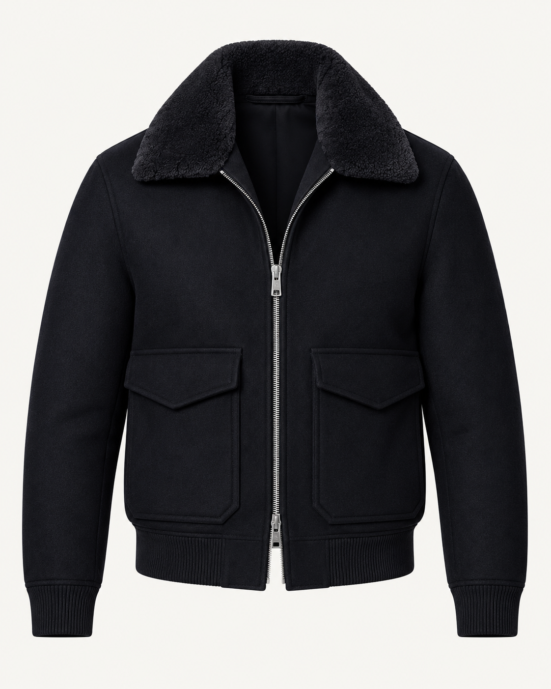 Veste bomber homme col imitation fourrure fermeture éclair - Cédric