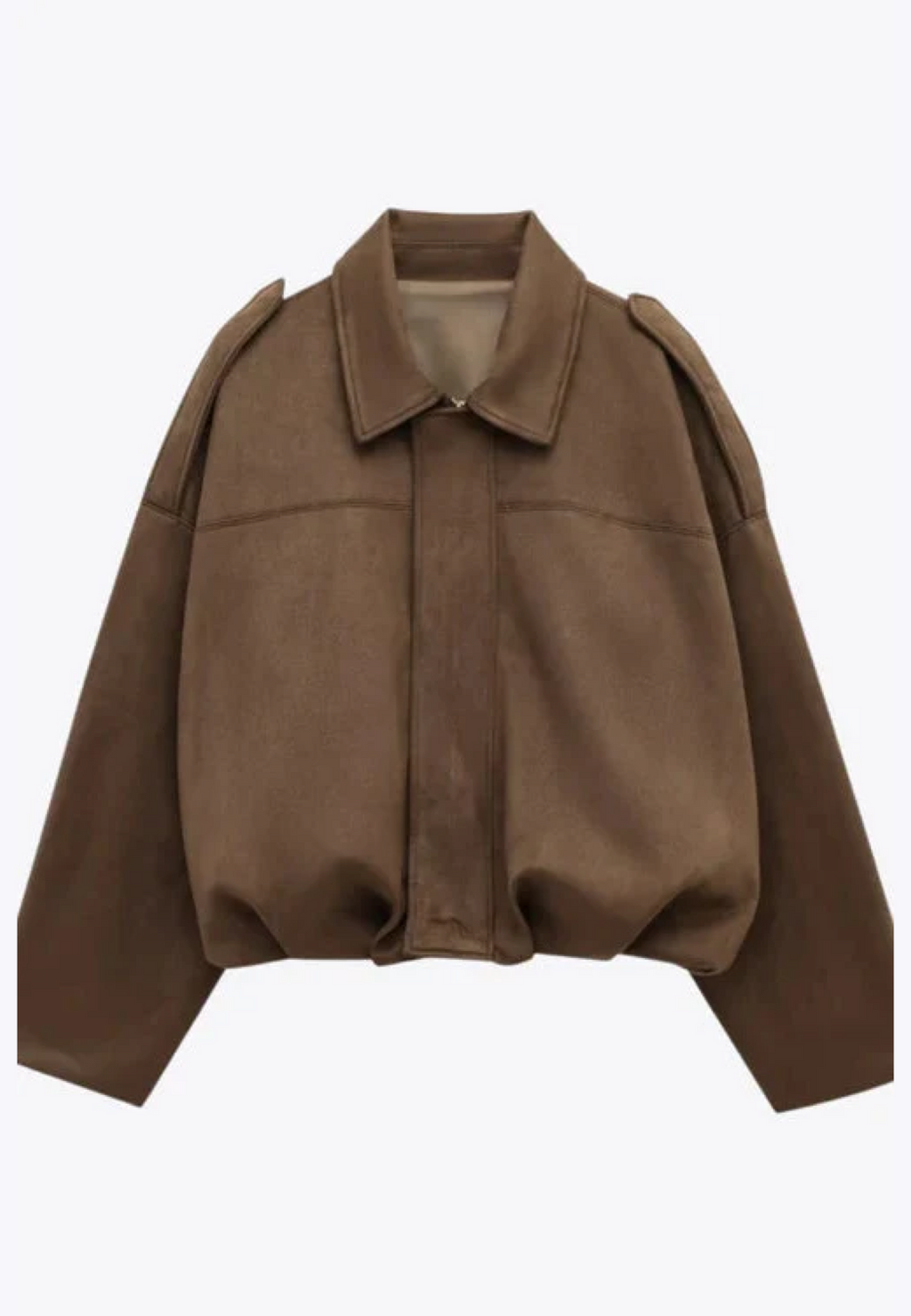 Blouson bomber femme effet daim col chemise poignets élastiqués - Ottilie