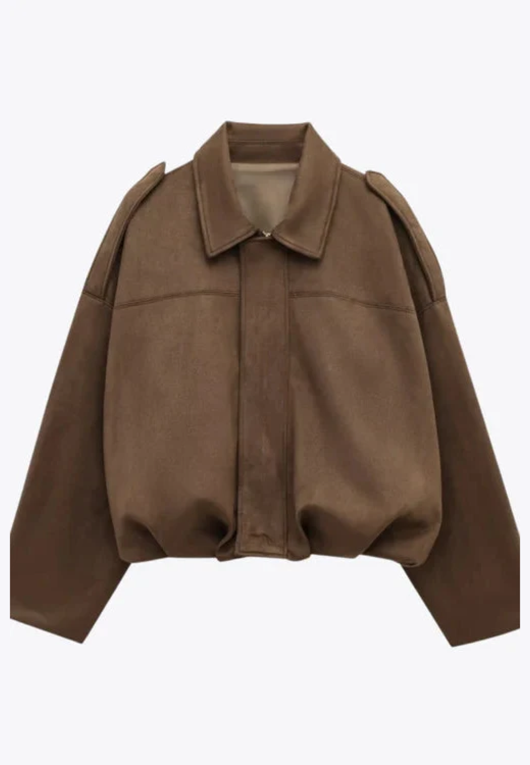 Blouson bomber femme effet daim col chemise poignets élastiqués - Ottilie