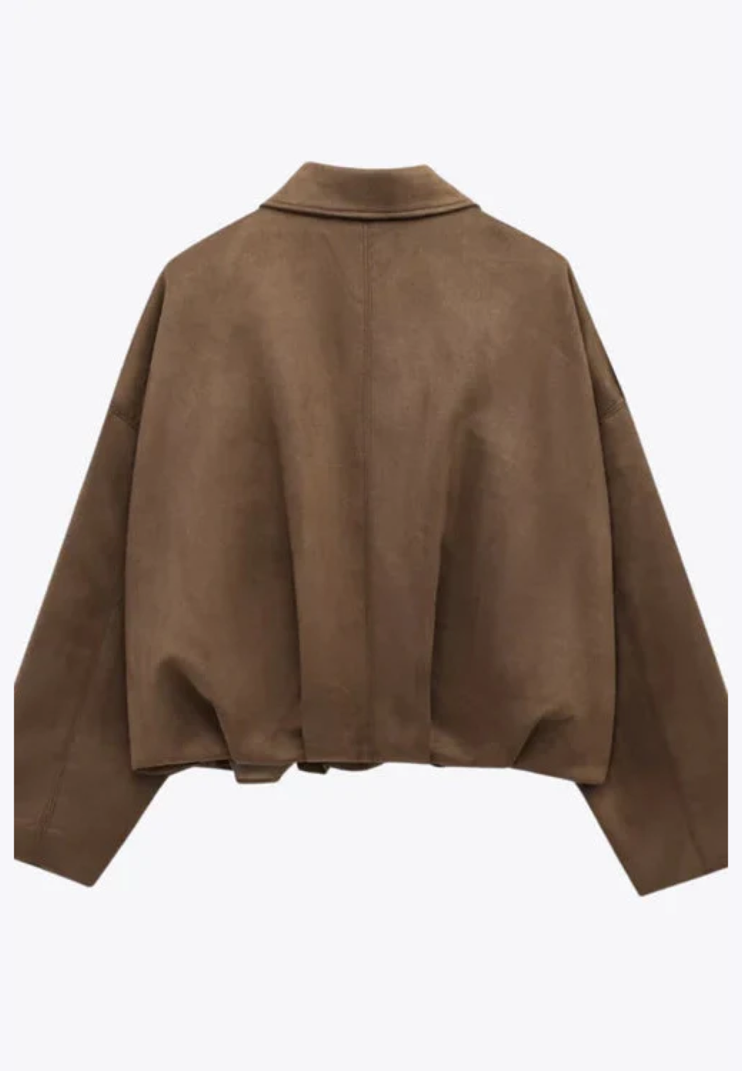 Blouson bomber femme effet daim col chemise poignets élastiqués - Ottilie