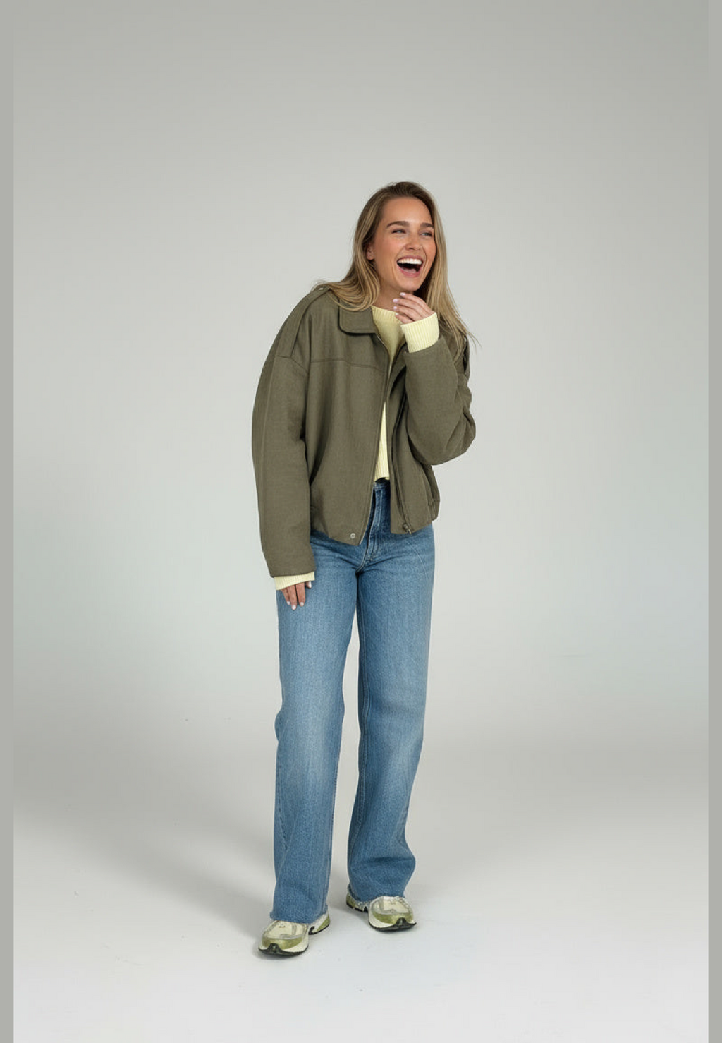 Blouson bomber femme effet daim col chemise poignets élastiqués - Ottilie