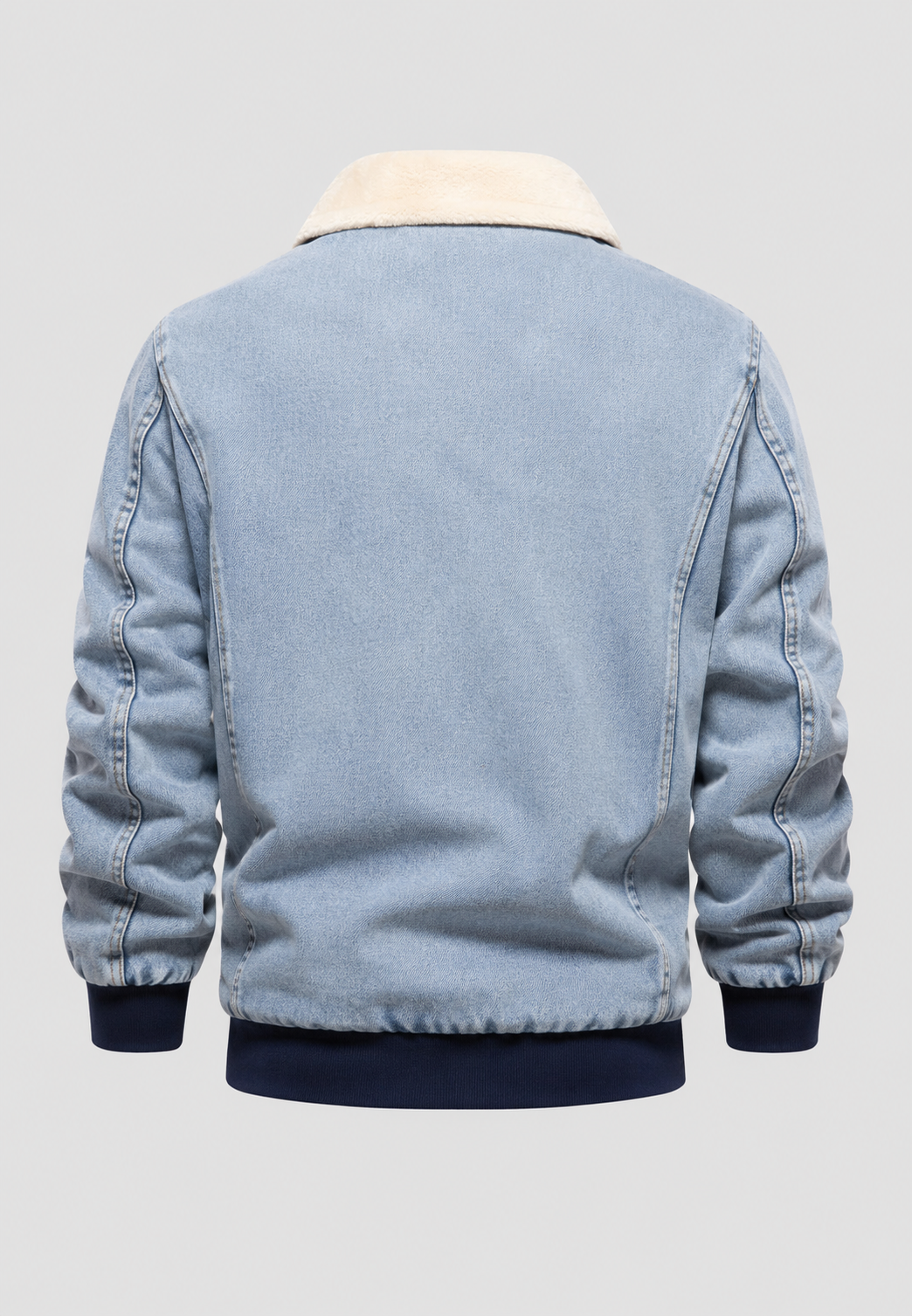 Veste bomber jean homme doublure polaire fermeture éclair - Tobias